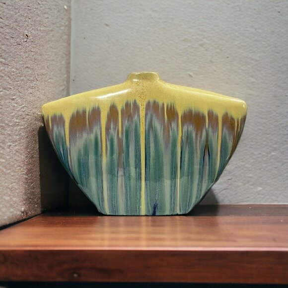 Large HD Design Narrow Neck Vase Cracked Pattern 10" - Picture 1 of 8